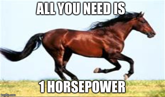 ALL YOU NEED IS 1 HORSEPOWER | made w/ Imgflip meme maker