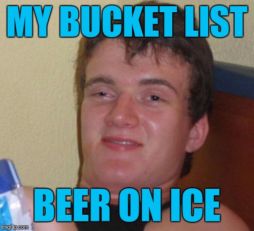 10 Guy Meme | MY BUCKET LIST; BEER ON ICE | image tagged in memes,10 guy | made w/ Imgflip meme maker