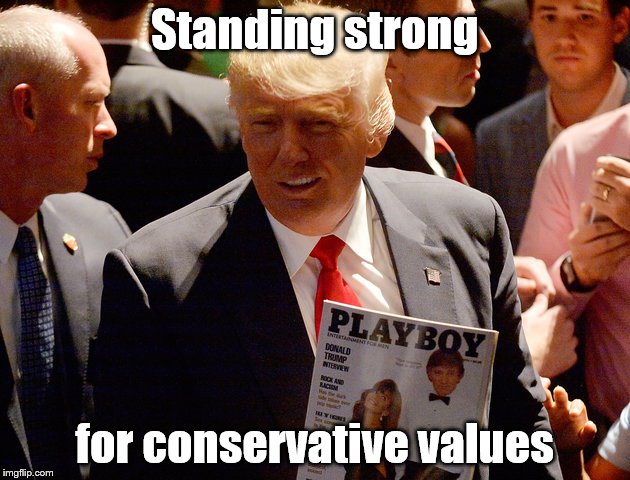 Standing strong; for conservative values | image tagged in trump 2016 | made w/ Imgflip meme maker