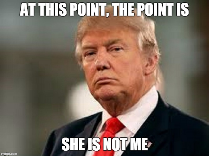 AT THIS POINT, THE POINT IS SHE IS NOT ME | made w/ Imgflip meme maker