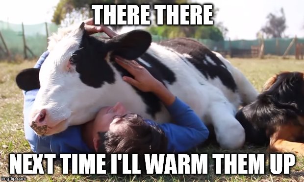 THERE THERE NEXT TIME I'LL WARM THEM UP | made w/ Imgflip meme maker