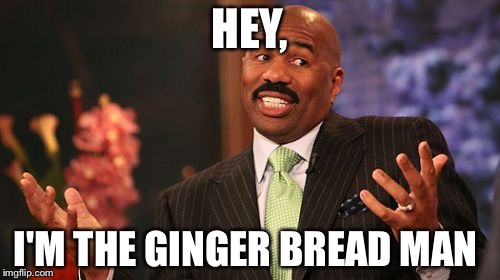 HEY, I'M THE GINGER BREAD MAN | image tagged in memes,steve harvey | made w/ Imgflip meme maker