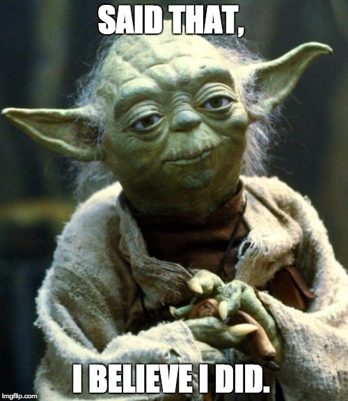 Star Wars Yoda Meme | SAID THAT, I BELIEVE I DID. | image tagged in memes,star wars yoda | made w/ Imgflip meme maker