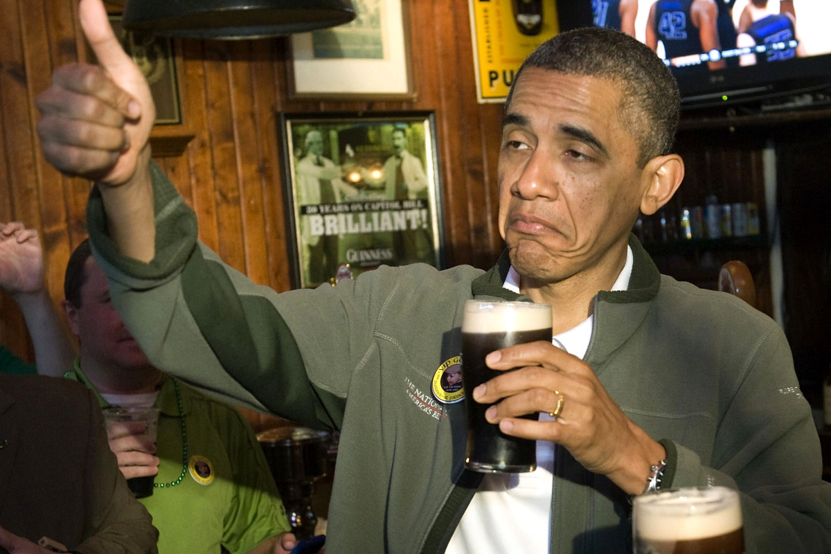Obama With A Beer And Thumbs Up Blank Meme Template