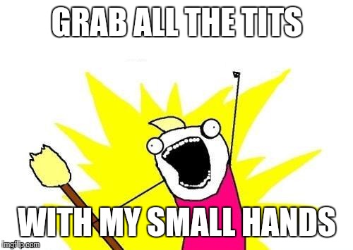 X All The Y Meme | GRAB ALL THE TITS WITH MY SMALL HANDS | image tagged in memes,x all the y | made w/ Imgflip meme maker