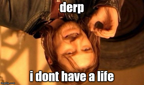 One Does Not Simply | derp; i dont have a life | image tagged in memes,one does not simply | made w/ Imgflip meme maker