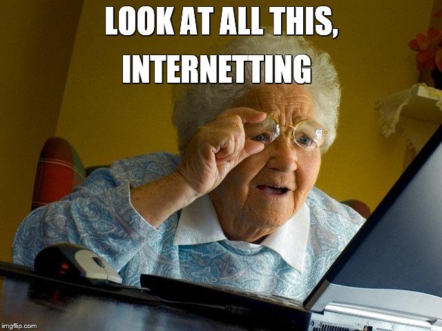 Grandma Finds The Internet Meme | INTERNETTING; LOOK AT ALL THIS, | image tagged in memes,grandma finds the internet | made w/ Imgflip meme maker