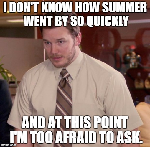 My school starts back in a week... :( | I DON'T KNOW HOW SUMMER WENT BY SO QUICKLY; AND AT THIS POINT I'M TOO AFRAID TO ASK. | image tagged in memes,afraid to ask andy,template quest,funny | made w/ Imgflip meme maker