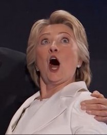 Hillary Balloon Drop Wide Eyed Surprise Blank Meme Template