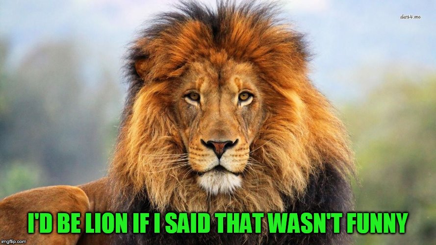 I'D BE LION IF I SAID THAT WASN'T FUNNY | made w/ Imgflip meme maker