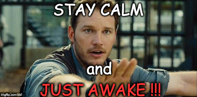 Stay Calm - I'm Right | STAY CALM; and; JUST AWAKE !!! | image tagged in stay calm - i'm right | made w/ Imgflip meme maker