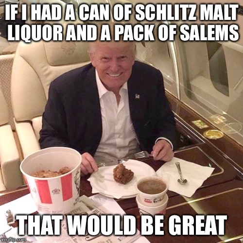 IF I HAD A CAN OF SCHLITZ MALT LIQUOR AND A PACK OF SALEMS THAT WOULD BE GREAT | made w/ Imgflip meme maker