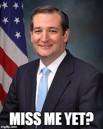 Ted Cruz | MISS ME YET? | image tagged in ted cruz | made w/ Imgflip meme maker