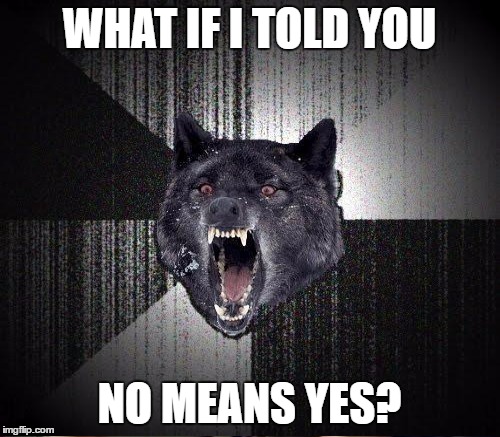 WHAT IF I TOLD YOU NO MEANS YES? | made w/ Imgflip meme maker