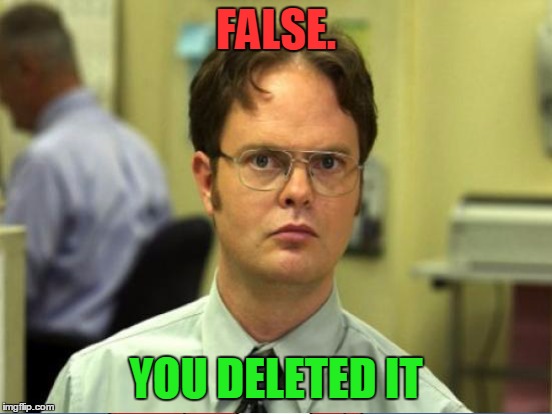 FALSE. YOU DELETED IT | made w/ Imgflip meme maker