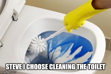 STEVE I CHOOSE CLEANING THE TOILET | made w/ Imgflip meme maker