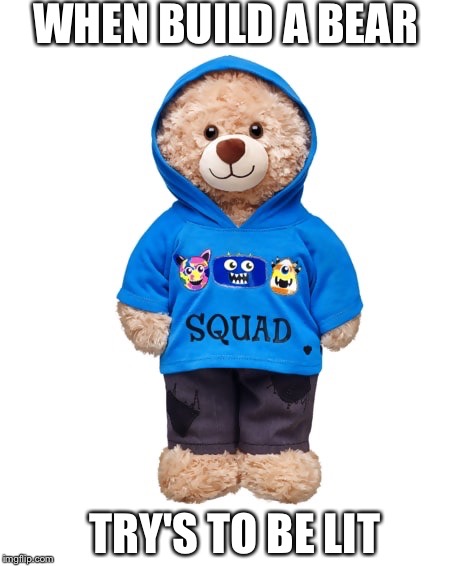 Build a bear | WHEN BUILD A BEAR; TRY'S TO BE LIT | image tagged in build a bear | made w/ Imgflip meme maker