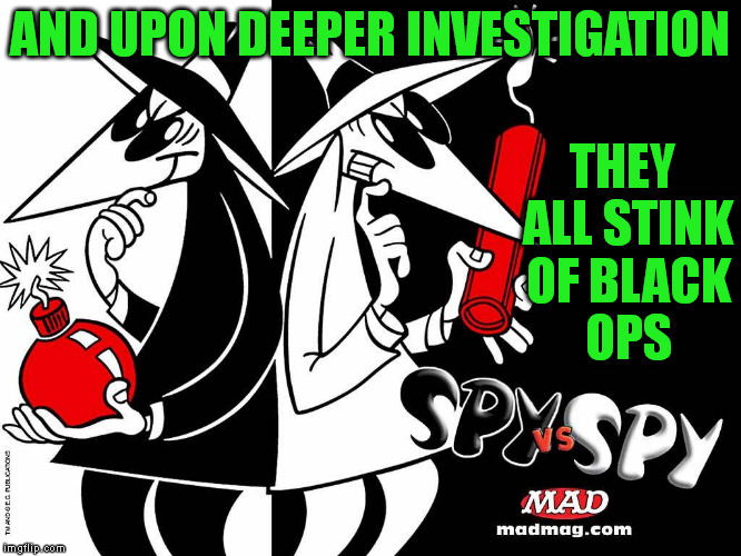 AND UPON DEEPER INVESTIGATION THEY ALL STINK OF BLACK OPS | made w/ Imgflip meme maker