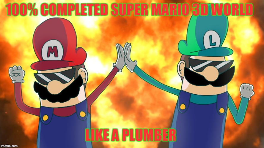100% COMPLETED SUPER MARIO 3D WORLD LIKE A PLUMBER | made w/ Imgflip meme maker