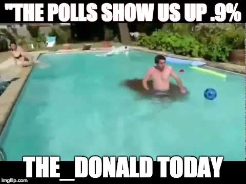 "THE POLLS SHOW US UP .9%; THE_DONALD TODAY | image tagged in EnoughTrumpSpam | made w/ Imgflip meme maker