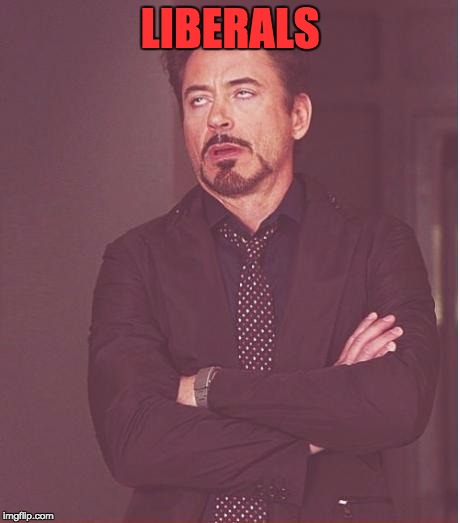 Face You Make Robert Downey Jr Meme | LIBERALS | image tagged in memes,face you make robert downey jr | made w/ Imgflip meme maker