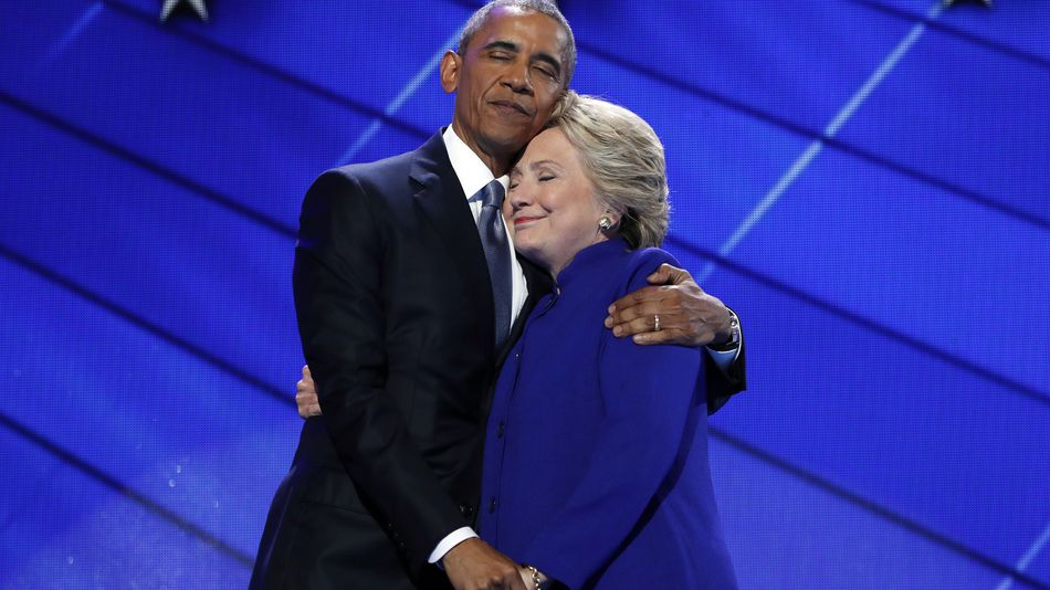 Clinton and Obama Hug Blank Meme Template