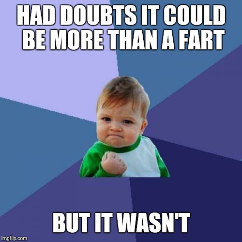 Success Kid Meme | HAD DOUBTS IT COULD BE MORE THAN A FART BUT IT WASN'T | image tagged in memes,success kid | made w/ Imgflip meme maker