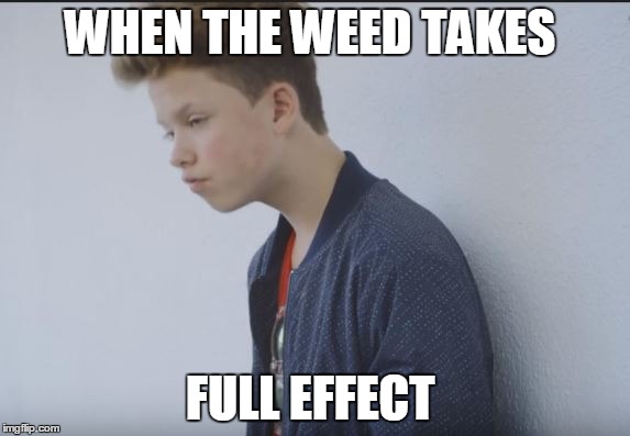 WHEN THE WEED TAKES; FULL EFFECT | image tagged in jacob sartorius,weed,kicks in | made w/ Imgflip meme maker