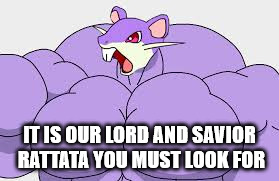 IT IS OUR LORD AND SAVIOR RATTATA YOU MUST LOOK FOR | made w/ Imgflip meme maker