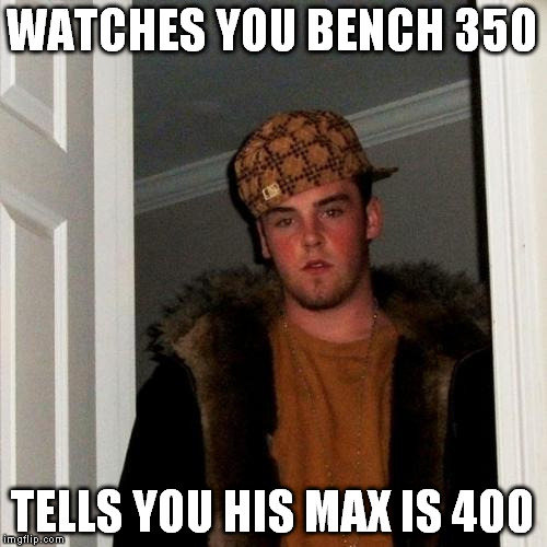 WATCHES YOU BENCH 350 TELLS YOU HIS MAX IS 400 | made w/ Imgflip meme maker