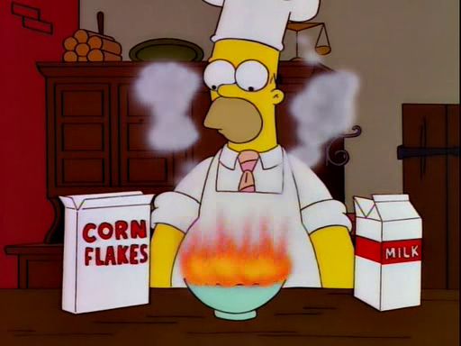 Homer Breakfast Fire Blank Meme Template