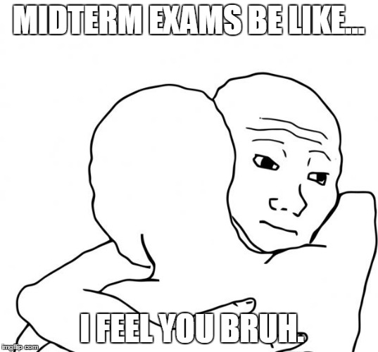 I Know That Feel Bro Meme | MIDTERM EXAMS BE LIKE... I FEEL YOU BRUH. | image tagged in memes,i know that feel bro | made w/ Imgflip meme maker