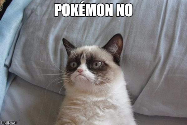 Grumpy Cat Bed | POKÉMON NO | image tagged in memes,grumpy cat,pokemon go | made w/ Imgflip meme maker