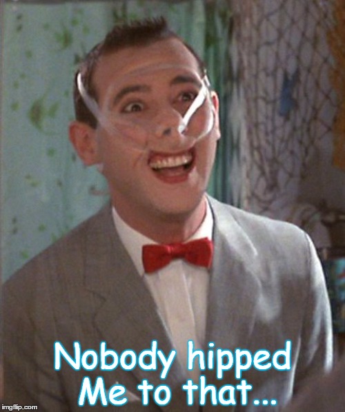 Pee Wee taped | Nobody hipped Me to that... | image tagged in pee wee taped | made w/ Imgflip meme maker