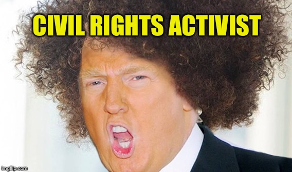 Working For The Over Privileged | CIVIL RIGHTS ACTIVIST | image tagged in donald trump | made w/ Imgflip meme maker