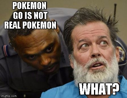 What? | POKEMON GO IS NOT REAL POKEMON; WHAT? | image tagged in what | made w/ Imgflip meme maker