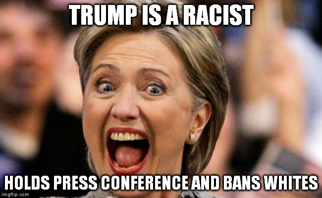 TRUMP IS A RACIST; HOLDS PRESS CONFERENCE AND BANS WHITES | image tagged in The_Donald | made w/ Imgflip meme maker