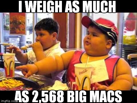 I WEIGH AS MUCH AS 2,568 BIG MACS | made w/ Imgflip meme maker