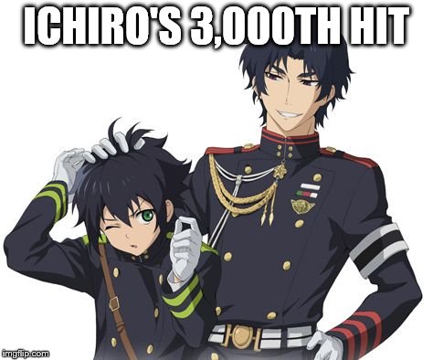 Ichiro's 3,000th hit | ICHIRO'S 3,000TH HIT | image tagged in ichiro,3000,hit | made w/ Imgflip meme maker