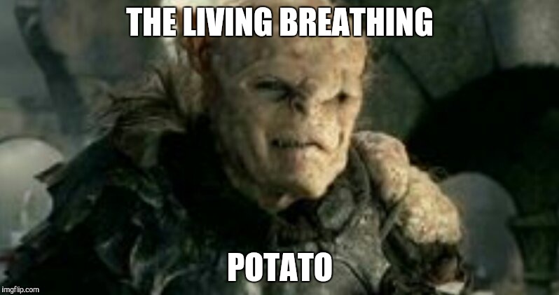 THE LIVING BREATHING; POTATO | image tagged in living potato orc | made w/ Imgflip meme maker