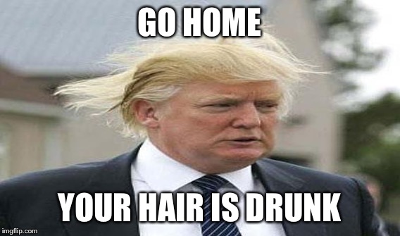 GO HOME YOUR HAIR IS DRUNK | made w/ Imgflip meme maker