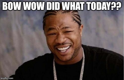 Yo Dawg Heard You | BOW WOW DID WHAT TODAY?? | image tagged in memes,yo dawg heard you | made w/ Imgflip meme maker