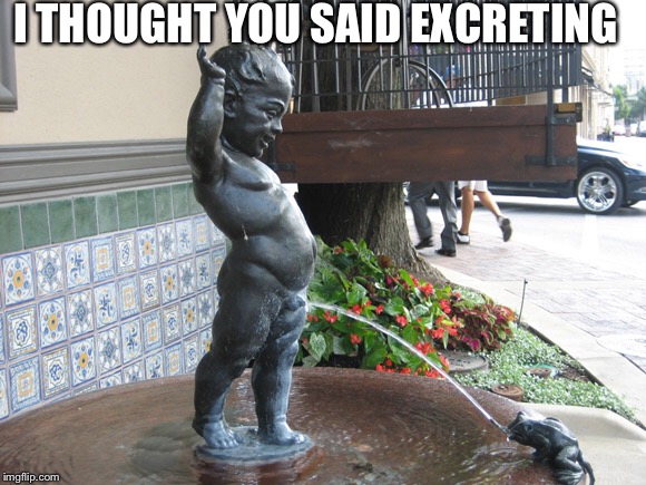 I THOUGHT YOU SAID EXCRETING | made w/ Imgflip meme maker