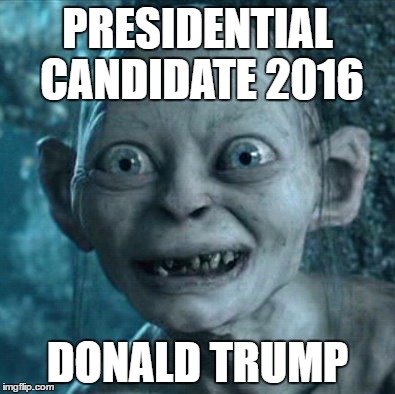 make america great again | PRESIDENTIAL CANDIDATE 2016; DONALD TRUMP | image tagged in memes,gollum | made w/ Imgflip meme maker