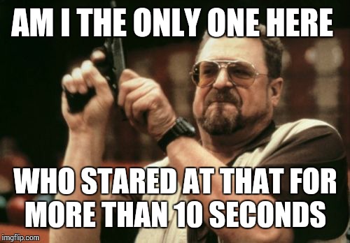 Am I The Only One Around Here Meme | AM I THE ONLY ONE HERE WHO STARED AT THAT FOR MORE THAN 10 SECONDS | image tagged in memes,am i the only one around here | made w/ Imgflip meme maker