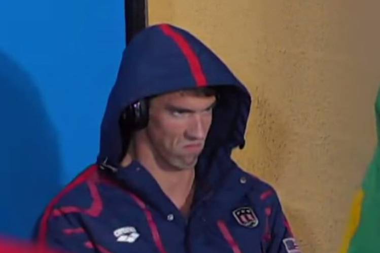 Angry Michael Phelps Blank Meme Template