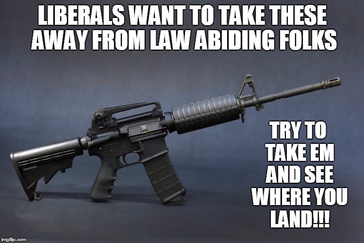AR-15 | LIBERALS WANT TO TAKE THESE AWAY FROM LAW ABIDING FOLKS; TRY TO TAKE EM AND SEE WHERE YOU LAND!!! | image tagged in ar-15 | made w/ Imgflip meme maker