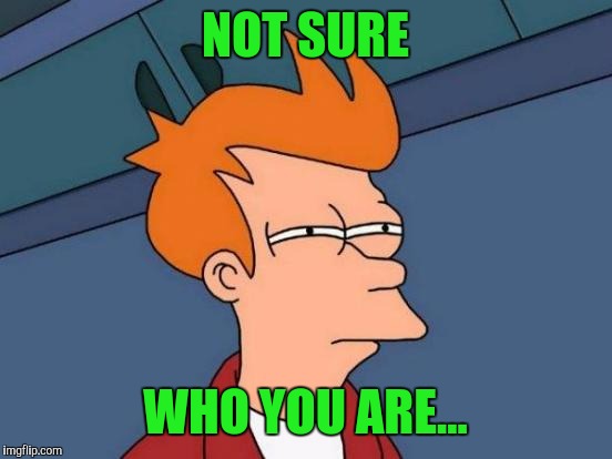 Futurama Fry Meme | NOT SURE WHO YOU ARE... | image tagged in memes,futurama fry | made w/ Imgflip meme maker