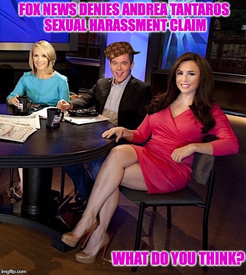 Sexual Harassment Denied | FOX NEWS DENIES ANDREA TANTAROS SEXUAL HARASSMENT CLAIM; WHAT DO YOU THINK? | image tagged in fox news,sexual harassment,memes,sexy legs | made w/ Imgflip meme maker