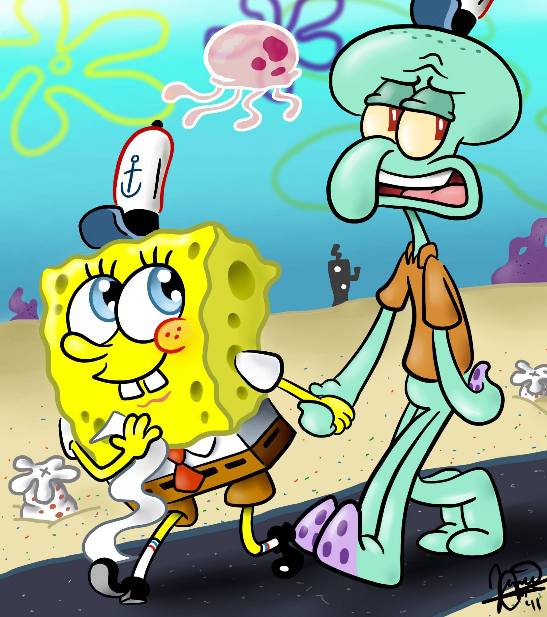 Sponge Bob Squidwar Blank Meme Template